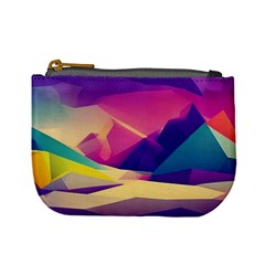 Abstract Geometric Landscape Art 3d Render Mini Coin Purse by Pakemis