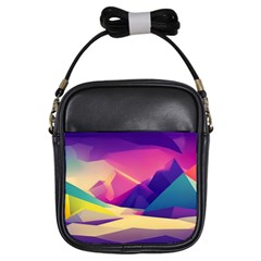 Abstract Geometric Landscape Art 3d Render Girls Sling Bag by Pakemis