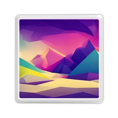 Abstract Geometric Landscape Art 3d Render Memory Card Reader (square) by Pakemis