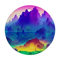 Abstract Geometric Landscape Art 3d Ornament (round) by Pakemis