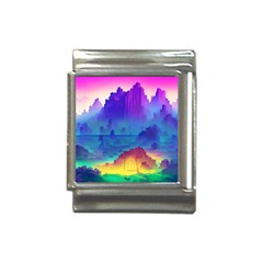 Abstract Geometric Landscape Art 3d Italian Charm (13mm) by Pakemis