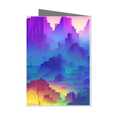 Abstract Geometric Landscape Art 3d Mini Greeting Cards (pkg Of 8)