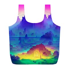 Abstract Geometric Landscape Art 3d Full Print Recycle Bag (l) by Pakemis