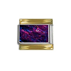 Space Futuristic Shiny Abstraction Gold Trim Italian Charm (9mm)