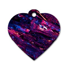 Space Futuristic Shiny Abstraction Dog Tag Heart (Two Sides)