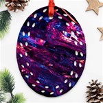 Space Futuristic Shiny Abstraction Oval Filigree Ornament (Two Sides) Front