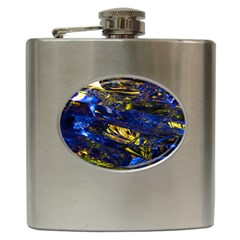 Space Futuristic Shiny Abstraction Flash Colorful Hip Flask (6 Oz) by Pakemis