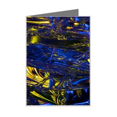 Space Futuristic Shiny Abstraction Flash Colorful Mini Greeting Card by Pakemis