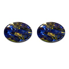 Space Futuristic Shiny Abstraction Flash Colorful Cufflinks (oval) by Pakemis