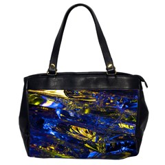 Space Futuristic Shiny Abstraction Flash Colorful Oversize Office Handbag (2 Sides) by Pakemis