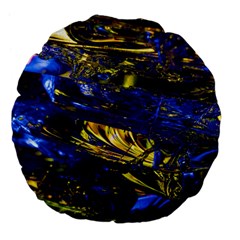 Space Futuristic Shiny Abstraction Flash Colorful Large 18  Premium Flano Round Cushions by Pakemis