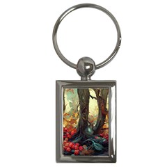 Abstract Texture Forest Trees Fruits Nature Leaves Key Chain (rectangle) by Pakemis