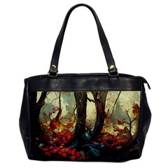 Abstract Texture Forest Trees Fruits Nature Leaves Oversize Office Handbag by Pakemis