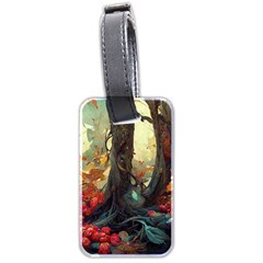 Abstract Texture Forest Trees Fruits Nature Leaves Luggage Tag (two Sides) by Pakemis