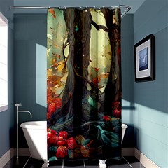 Abstract Texture Forest Trees Fruits Nature Leaves Shower Curtain 36  X 72  (stall)  by Pakemis