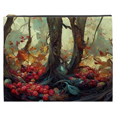 Abstract Texture Forest Trees Fruits Nature Leaves Cosmetic Bag (xxxl) by Pakemis