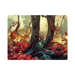 Abstract Texture Forest Trees Fruits Nature Leaves Flano Blanket (mini) by Pakemis