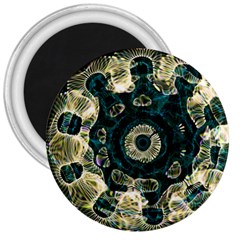 Fractal Glowing Kaleidoscope Wallpaper Art Design 3  Magnets by Pakemis