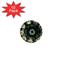 Fractal Glowing Kaleidoscope Wallpaper Art Design 1  Mini Buttons (10 Pack)  by Pakemis