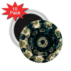 Fractal Glowing Kaleidoscope Wallpaper Art Design 2 25  Magnets (10 Pack)  by Pakemis