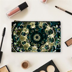 Fractal Glowing Kaleidoscope Wallpaper Art Design Cosmetic Bag (medium) by Pakemis