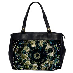 Fractal Glowing Kaleidoscope Wallpaper Art Design Oversize Office Handbag by Pakemis