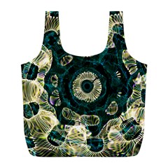 Fractal Glowing Kaleidoscope Wallpaper Art Design Full Print Recycle Bag (l) by Pakemis