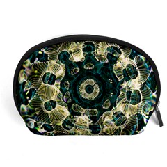 Fractal Glowing Kaleidoscope Wallpaper Art Design Accessory Pouch (large) by Pakemis