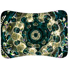 Fractal Glowing Kaleidoscope Wallpaper Art Design Velour Seat Head Rest Cushion by Pakemis