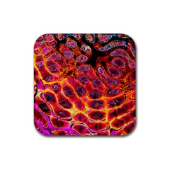 Fractal Black Texture Wallpaper Art Design Rubber Coaster (square) by Pakemis