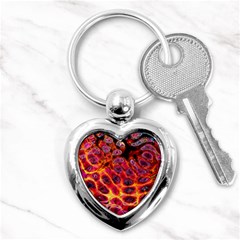 Fractal Black Texture Wallpaper Art Design Key Chain (heart) by Pakemis