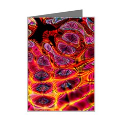 Fractal Black Texture Wallpaper Art Design Mini Greeting Card by Pakemis