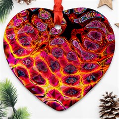 Fractal Black Texture Wallpaper Art Design Heart Ornament (two Sides) by Pakemis