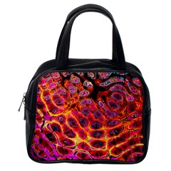 Fractal Black Texture Wallpaper Art Design Classic Handbag (one Side) by Pakemis