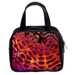 Fractal Black Texture Wallpaper Art Design Classic Handbag (two Sides) by Pakemis