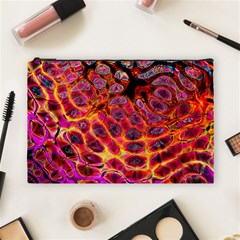 Fractal Black Texture Wallpaper Art Design Cosmetic Bag (large) by Pakemis