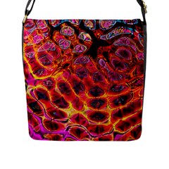 Fractal Black Texture Wallpaper Art Design Flap Closure Messenger Bag (l) by Pakemis