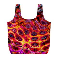 Fractal Black Texture Wallpaper Art Design Full Print Recycle Bag (l) by Pakemis