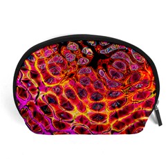 Fractal Black Texture Wallpaper Art Design Accessory Pouch (large) by Pakemis