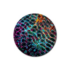 Fractal Abstract Waves Background Wallpaper Rubber Coaster (Round)