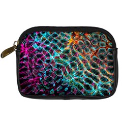 Fractal Abstract Waves Background Wallpaper Digital Camera Leather Case