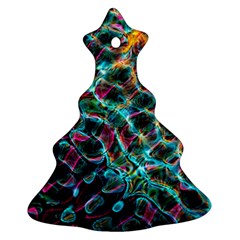 Fractal Abstract Waves Background Wallpaper Christmas Tree Ornament (Two Sides)