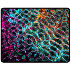 Fractal Abstract Waves Background Wallpaper Double Sided Fleece Blanket (Medium)