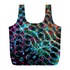 Fractal Abstract Waves Background Wallpaper Full Print Recycle Bag (L)