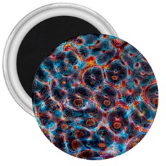 Fractal Black Texture Wallpaper Art Design Art 3  Magnets by Pakemis