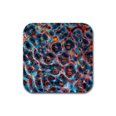 Fractal Black Texture Wallpaper Art Design Art Rubber Square Coaster (4 Pack) by Pakemis