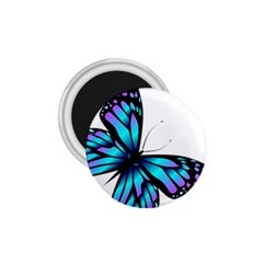 Blue And Pink Butterfly Illustration, Monarch Butterfly Cartoon Blue, Cartoon Blue Butterfly Free Pn 1 75  Magnets by asedoi