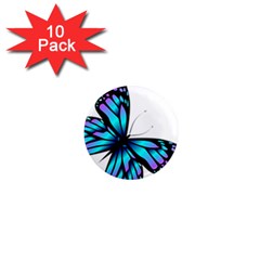 Blue And Pink Butterfly Illustration, Monarch Butterfly Cartoon Blue, Cartoon Blue Butterfly Free Pn 1  Mini Magnet (10 Pack)  by asedoi