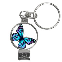 Blue And Pink Butterfly Illustration, Monarch Butterfly Cartoon Blue, Cartoon Blue Butterfly Free Pn Nail Clippers Key Chain by asedoi