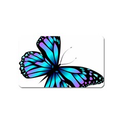 Blue And Pink Butterfly Illustration, Monarch Butterfly Cartoon Blue, Cartoon Blue Butterfly Free Pn Magnet (name Card) by asedoi